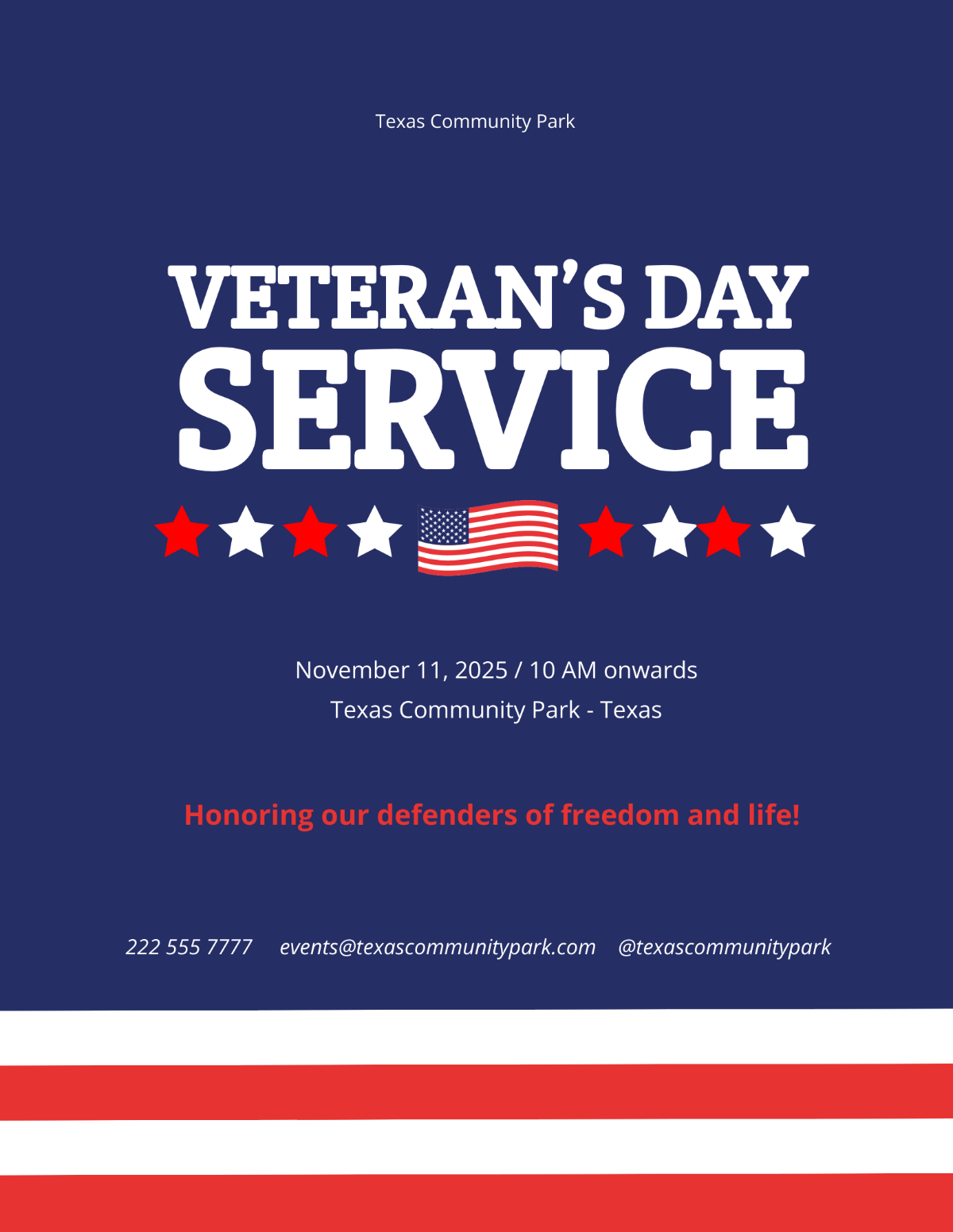 Veterans Day Service Flyer Template - Edit Online & Download