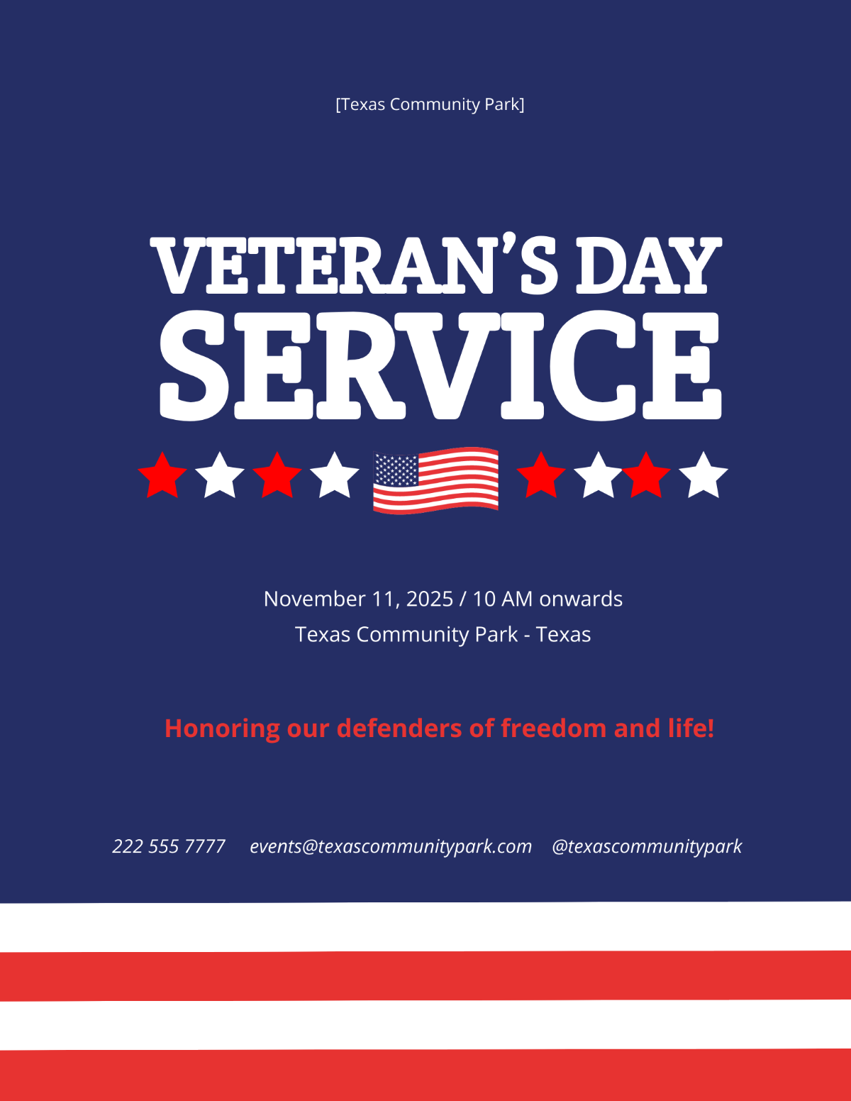 Veterans Day Service Flyer