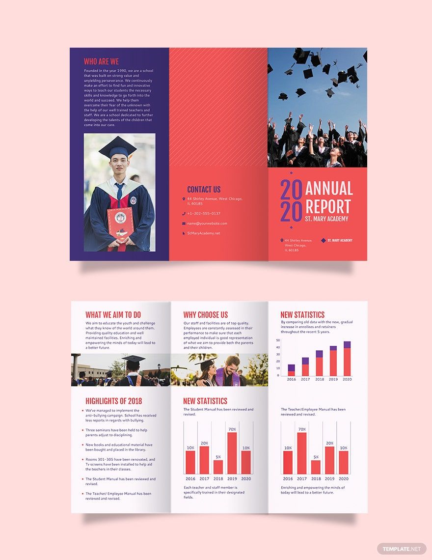Modern Annual Report Tri-Fold Brochure Template