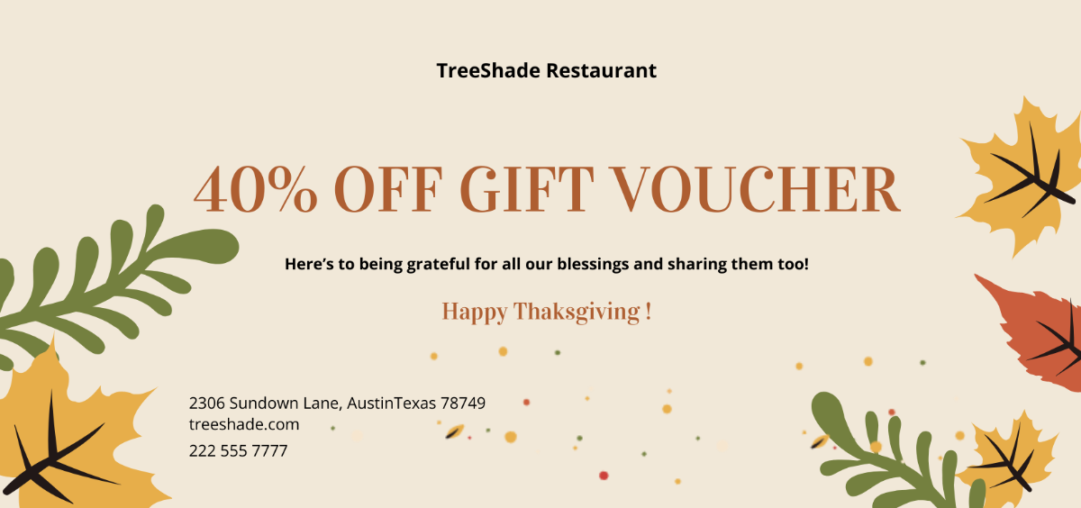 Thanksgiving Gift Voucher Template - Edit Online & Download