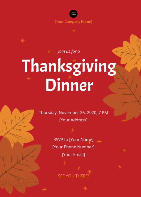 Thanksgiving Dinner Invitation Template - Edit Online &amp; Download ...
