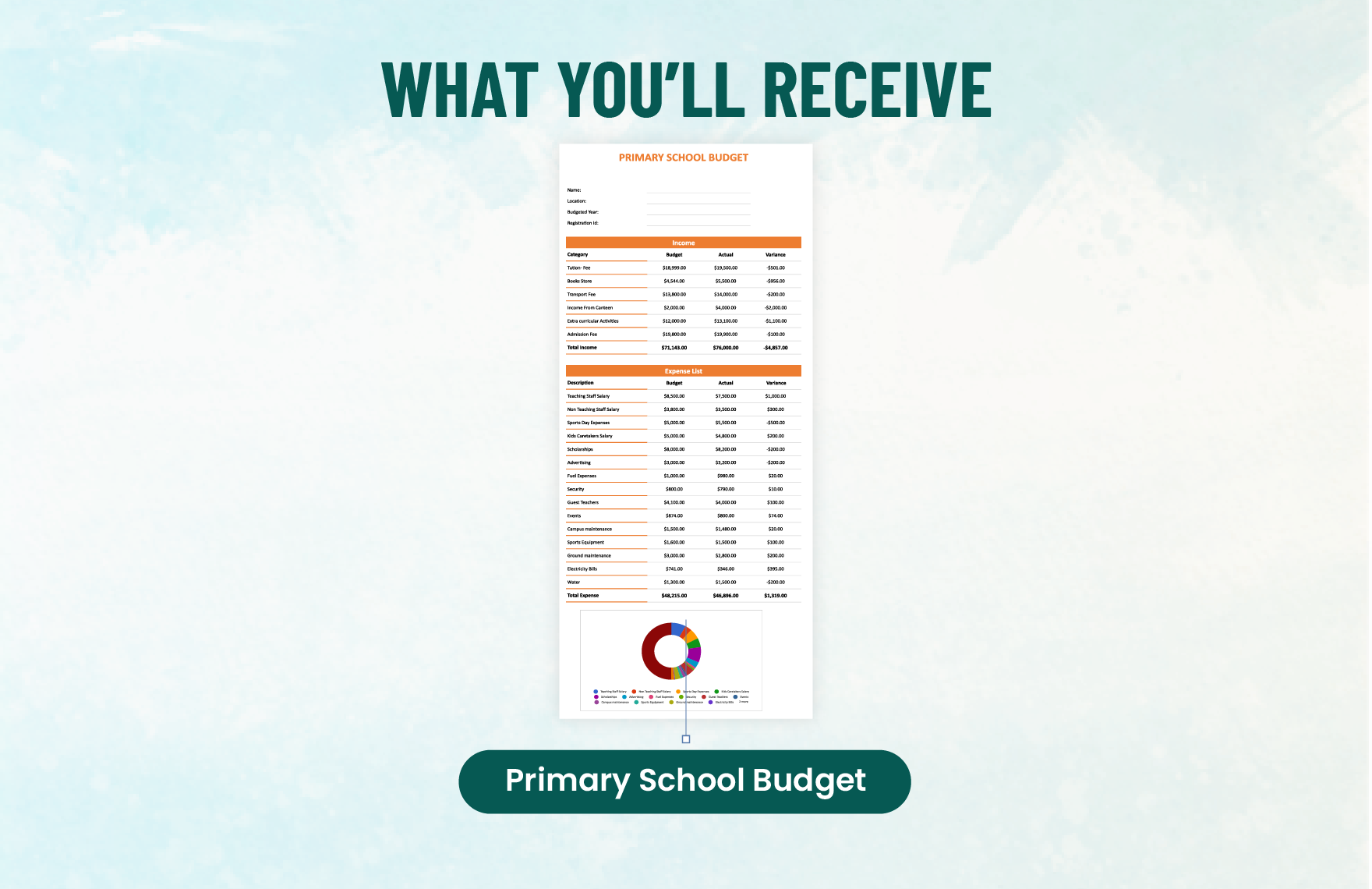 Primary School Budget Template
