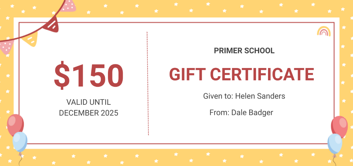 Gift Certificate for Kids