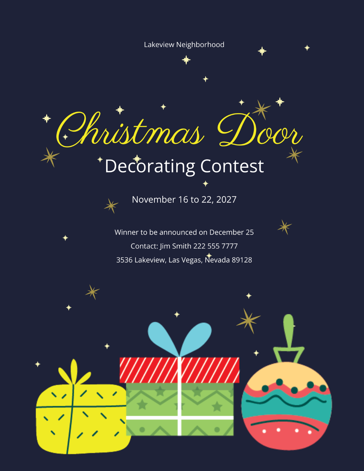 Christmas Door Decorating Contest Flyer