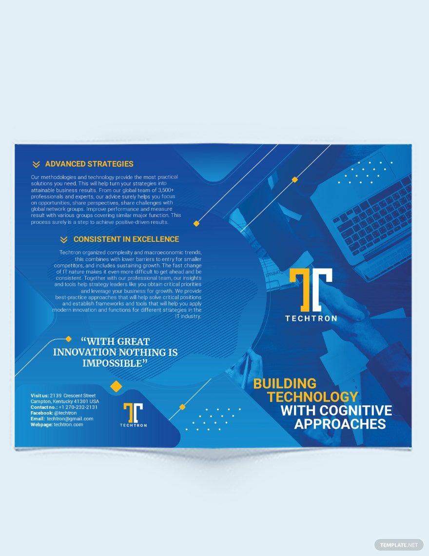 Simple IT Service Bi-Fold Brochure Template