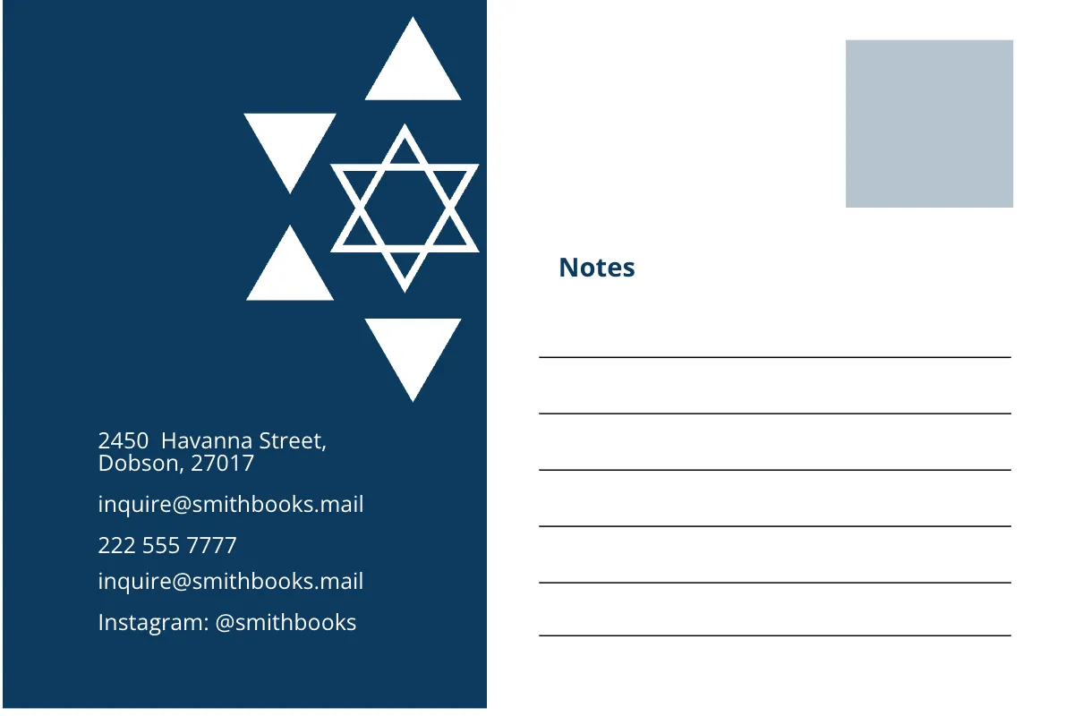 Free Hanukkah Greeting Postcard Template to Edit Online