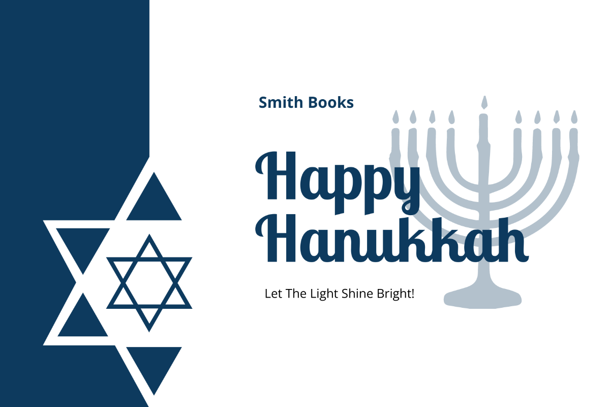 Hanukkah Greeting Postcard Template