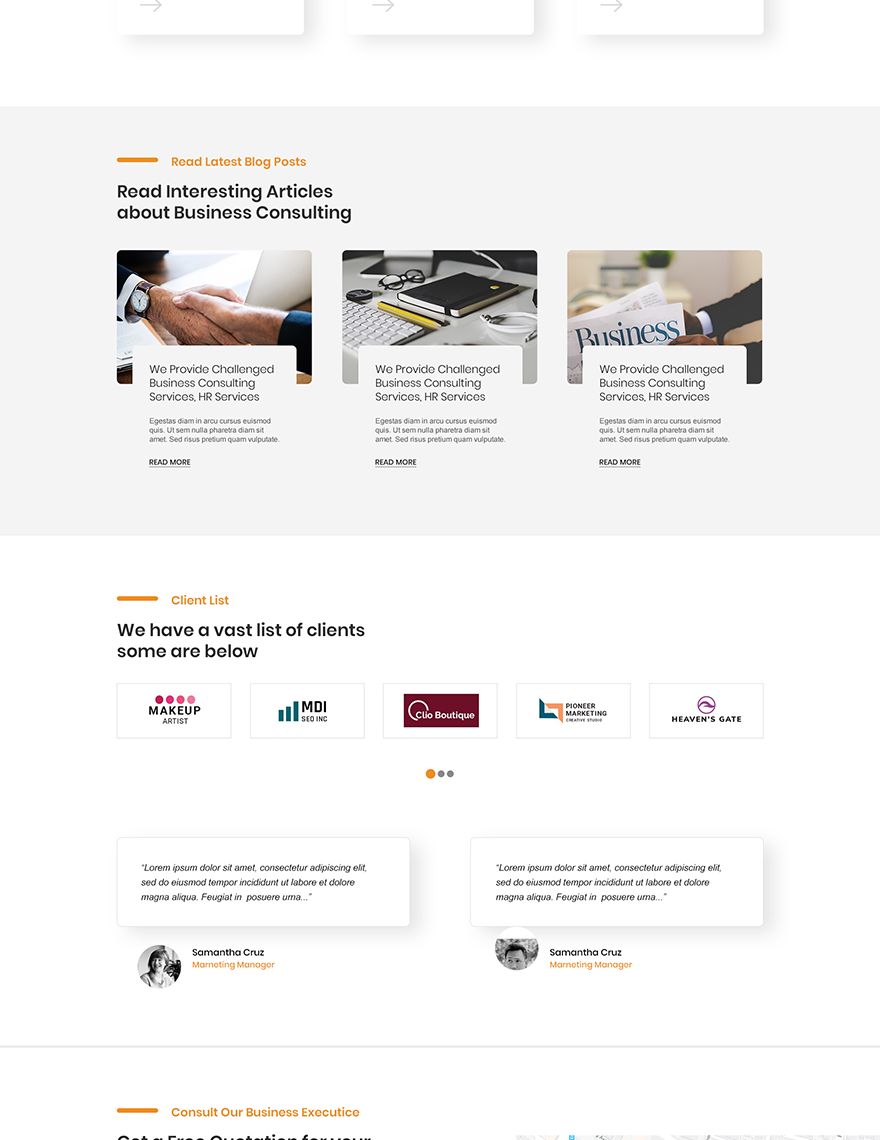 Business Consultant PSD Landing Page Template