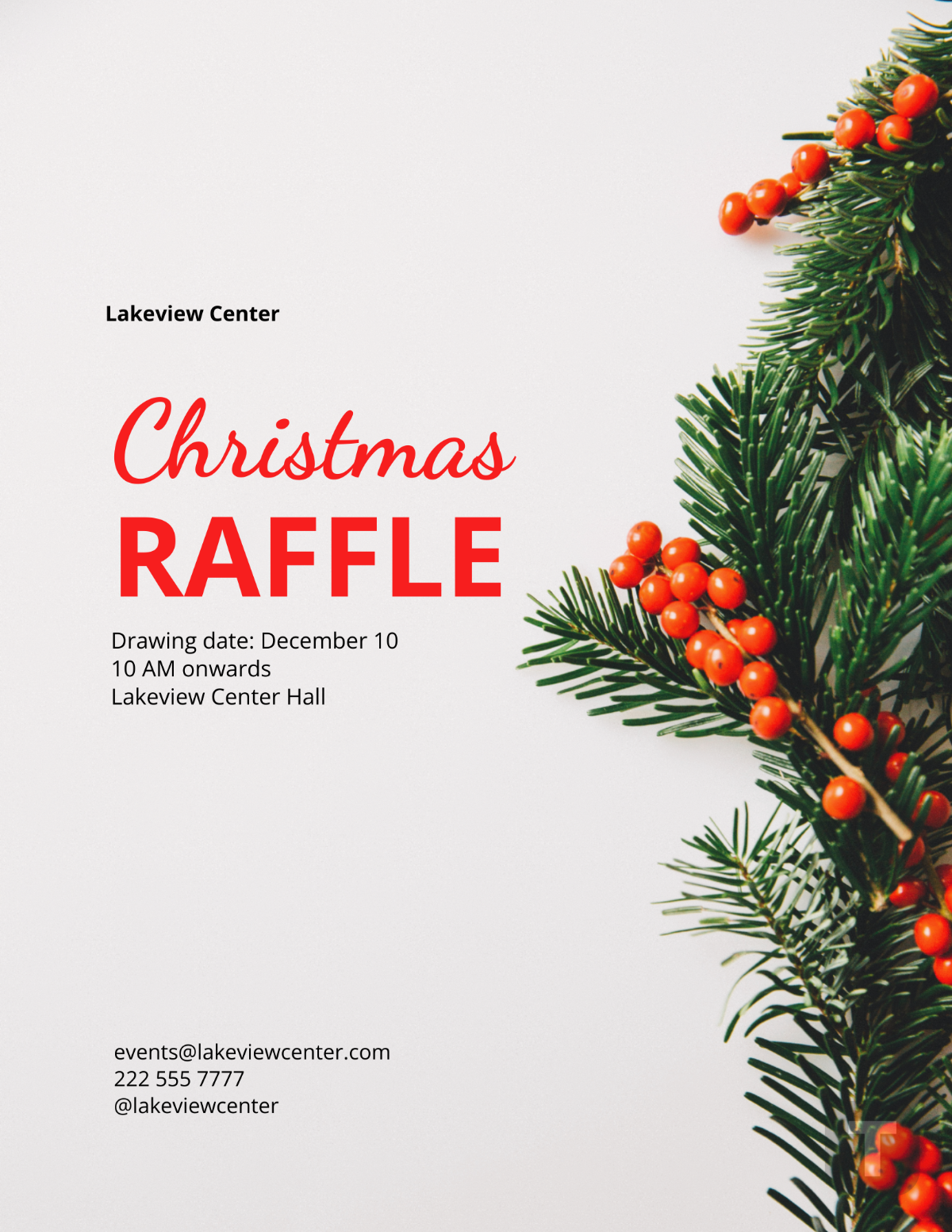 Christmas Raffle Flyer Template - Edit Online & Download