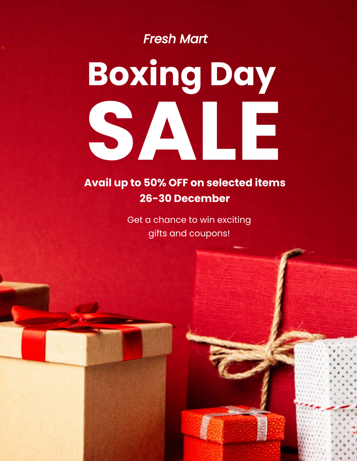 Boxing Day Retail Flyer Template - Edit Online & Download