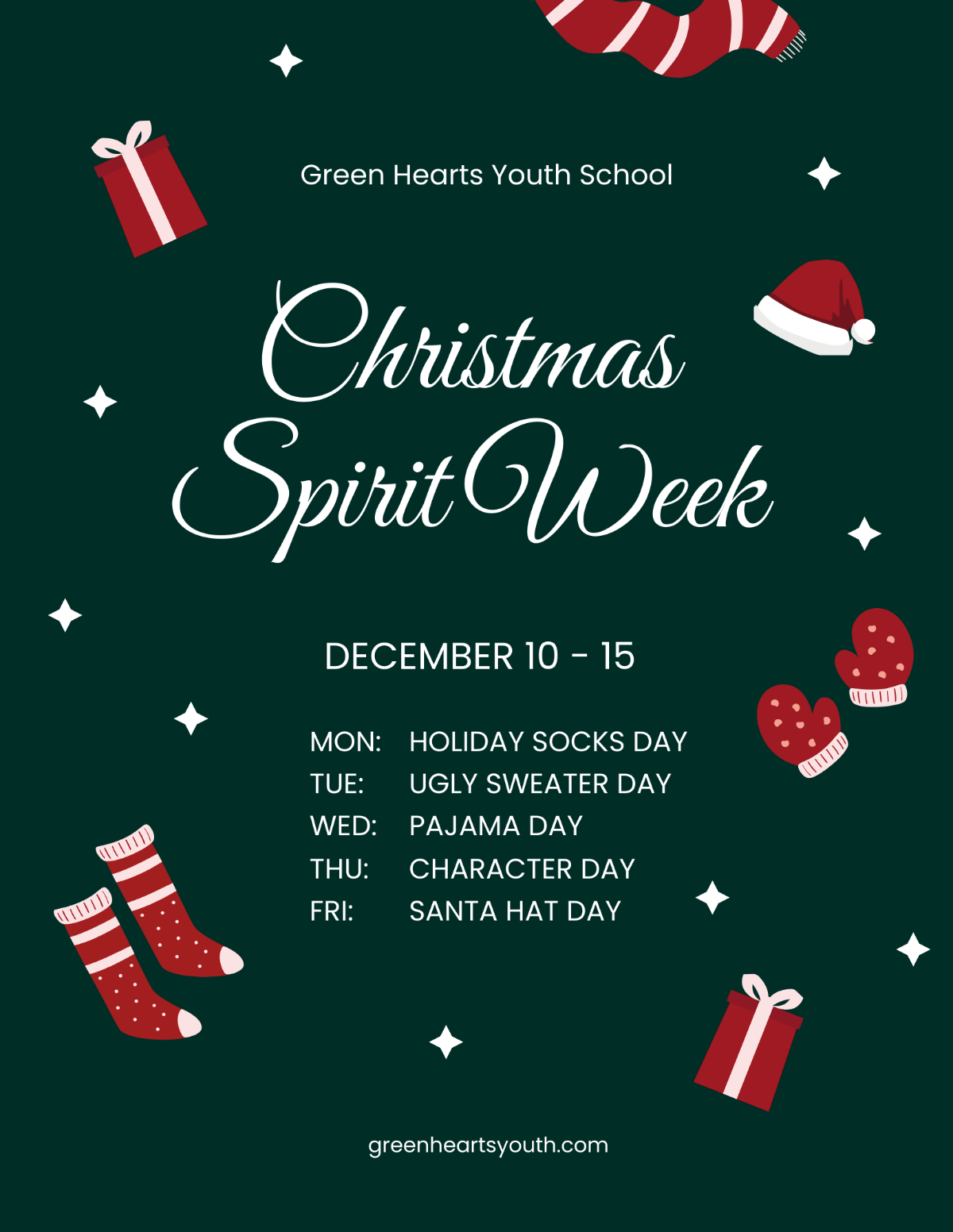 Christmas Spirit Week Flyer Template - Edit Online & Download