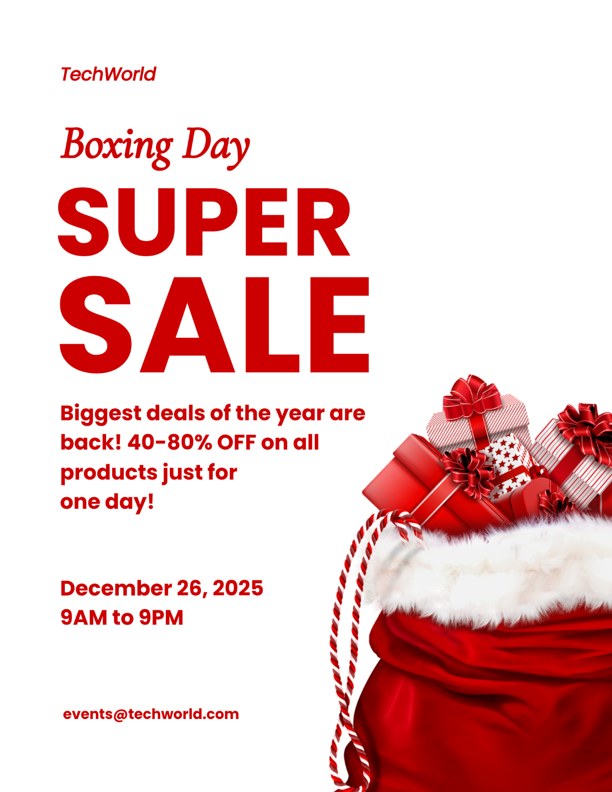 Boxing Day Flyer Template - Edit Online & Download