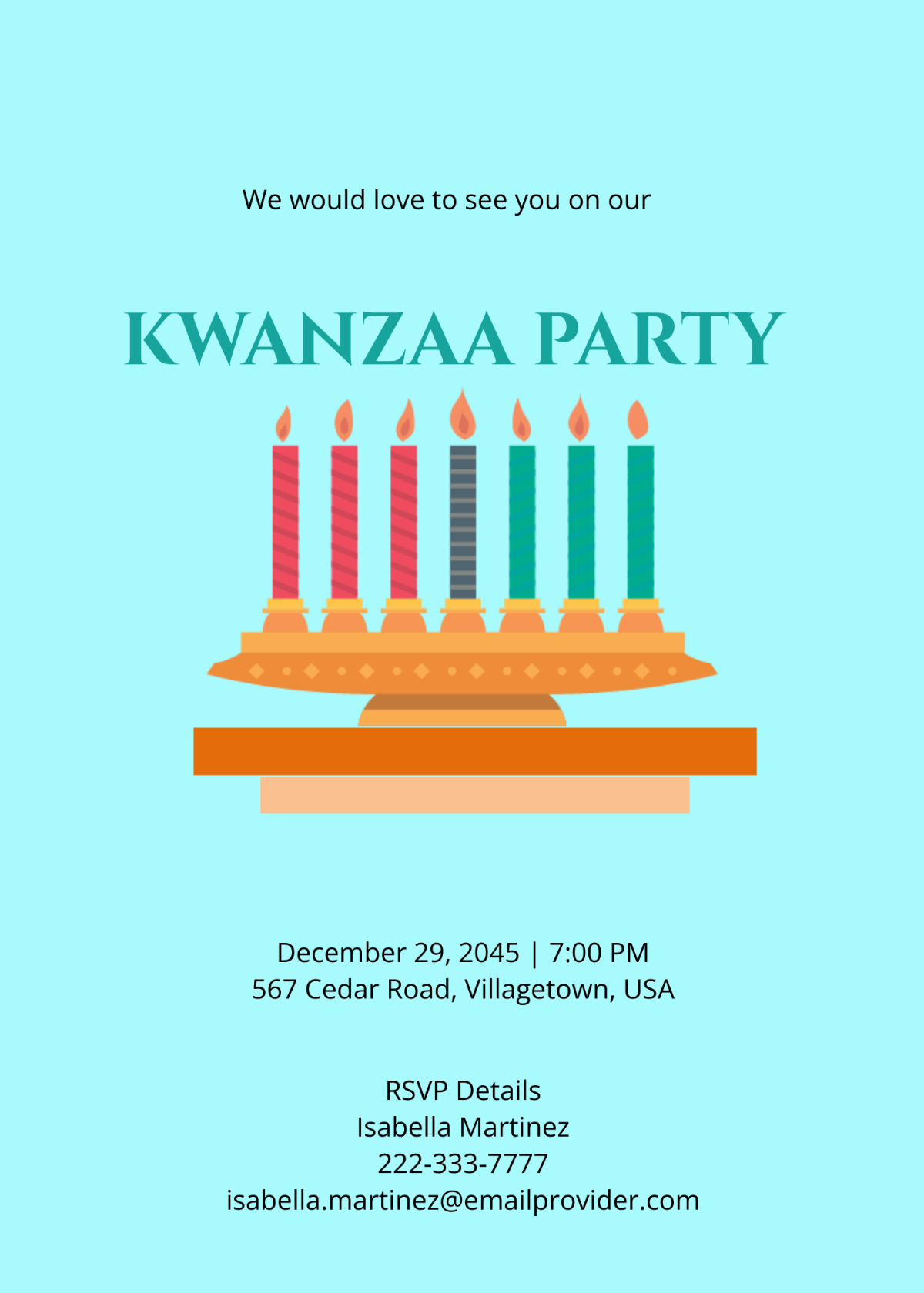 Kwanzaa Party Invitation