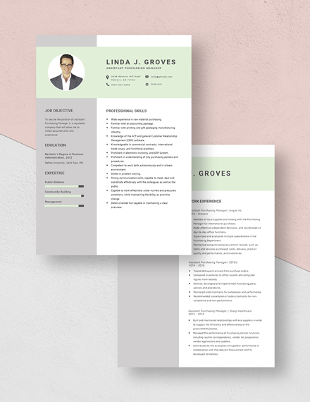 Assistant Purchasing Manager Resume Download