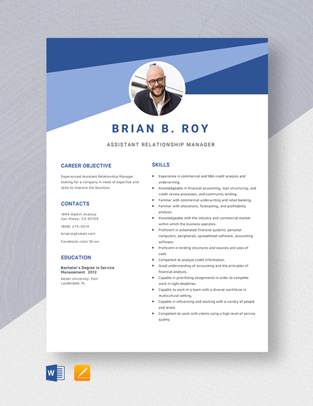 Free IT Business Relationship Manager Resume Template - Word, Apple ...