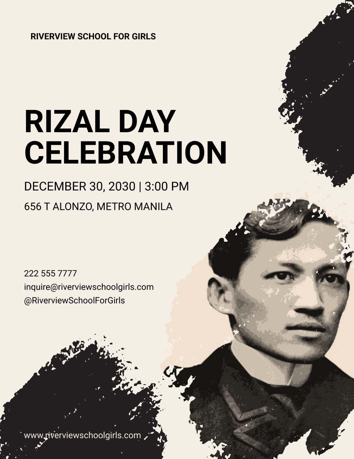 Rizal Day Celebrations Flyer Template - Edit Online & Download