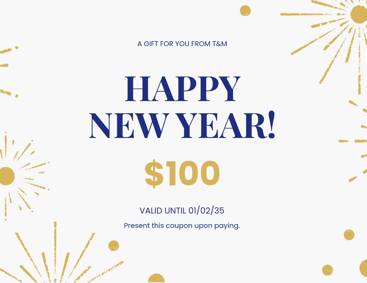 New Year Gift Certificate Template - Edit Online & Download