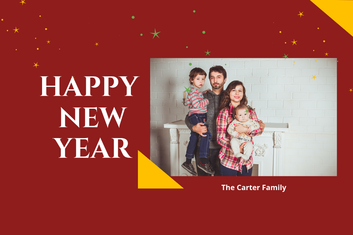 Free New Year Photo Card Template