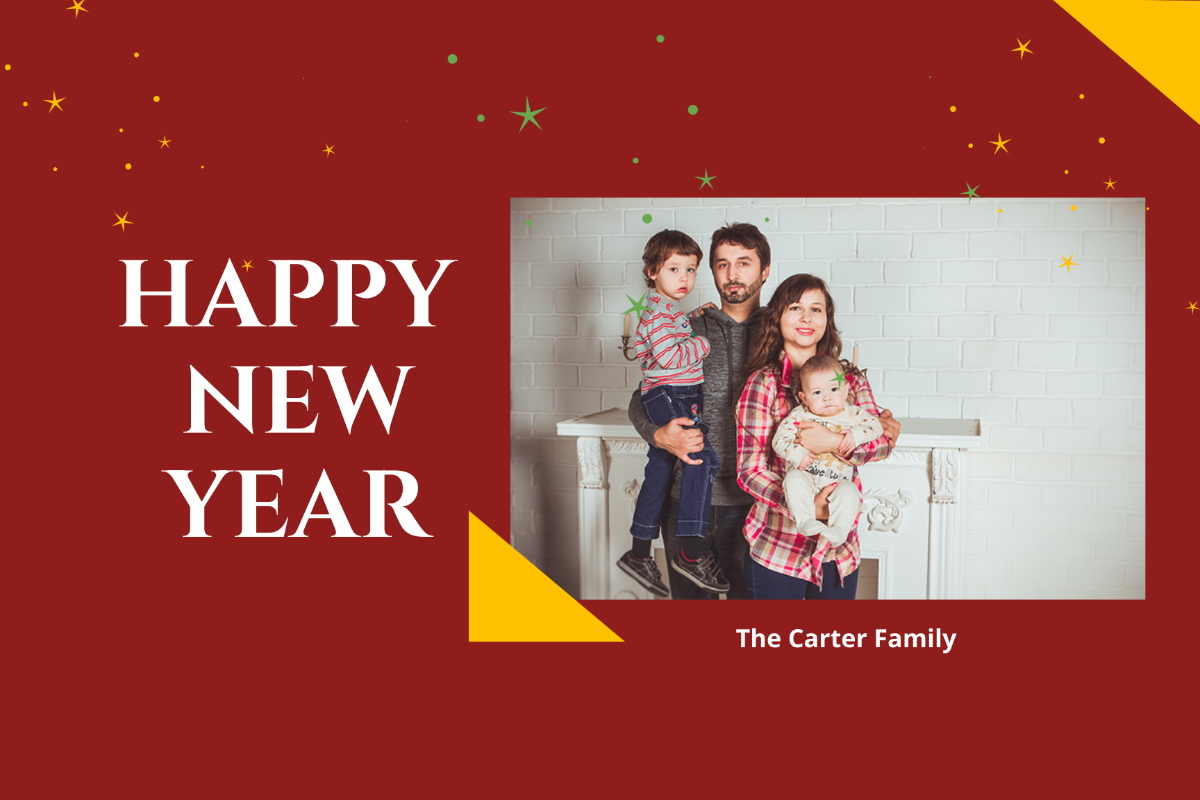 New Year Photo Card Template