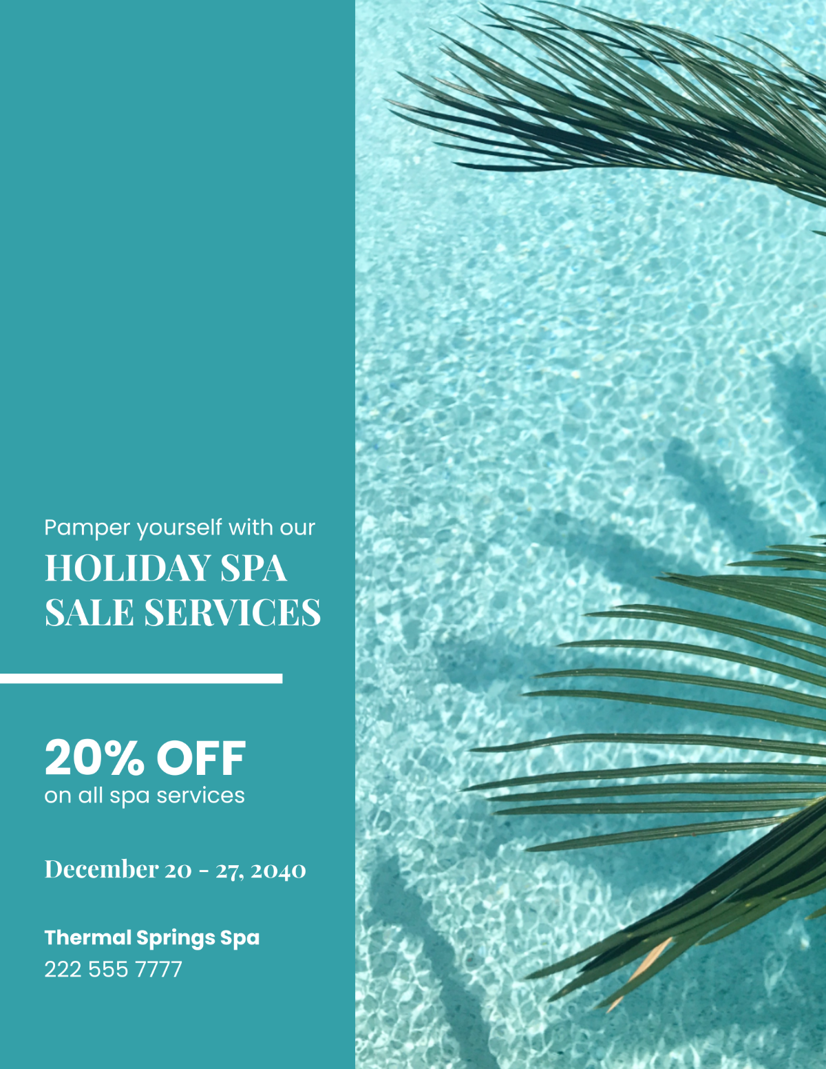 Spa Holiday Sale Flyer Template - Edit Online & Download