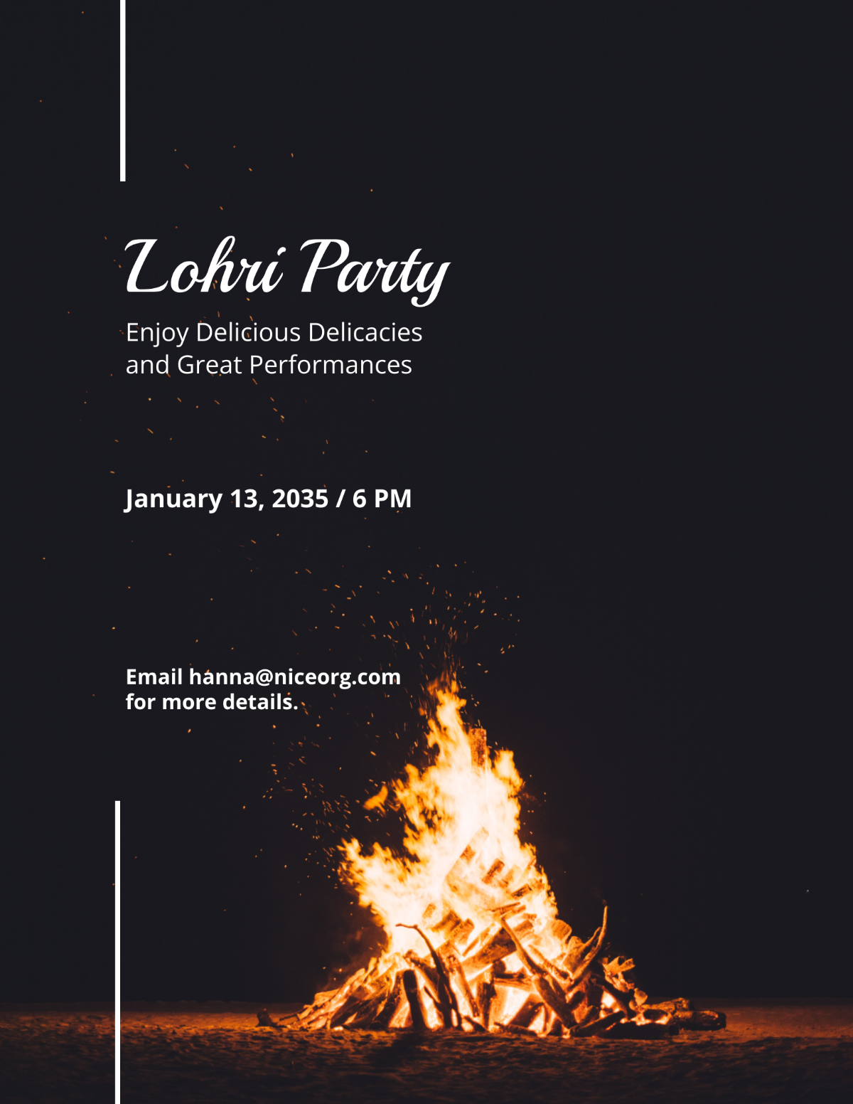 Lohri Party Flyer Template - Edit Online & Download