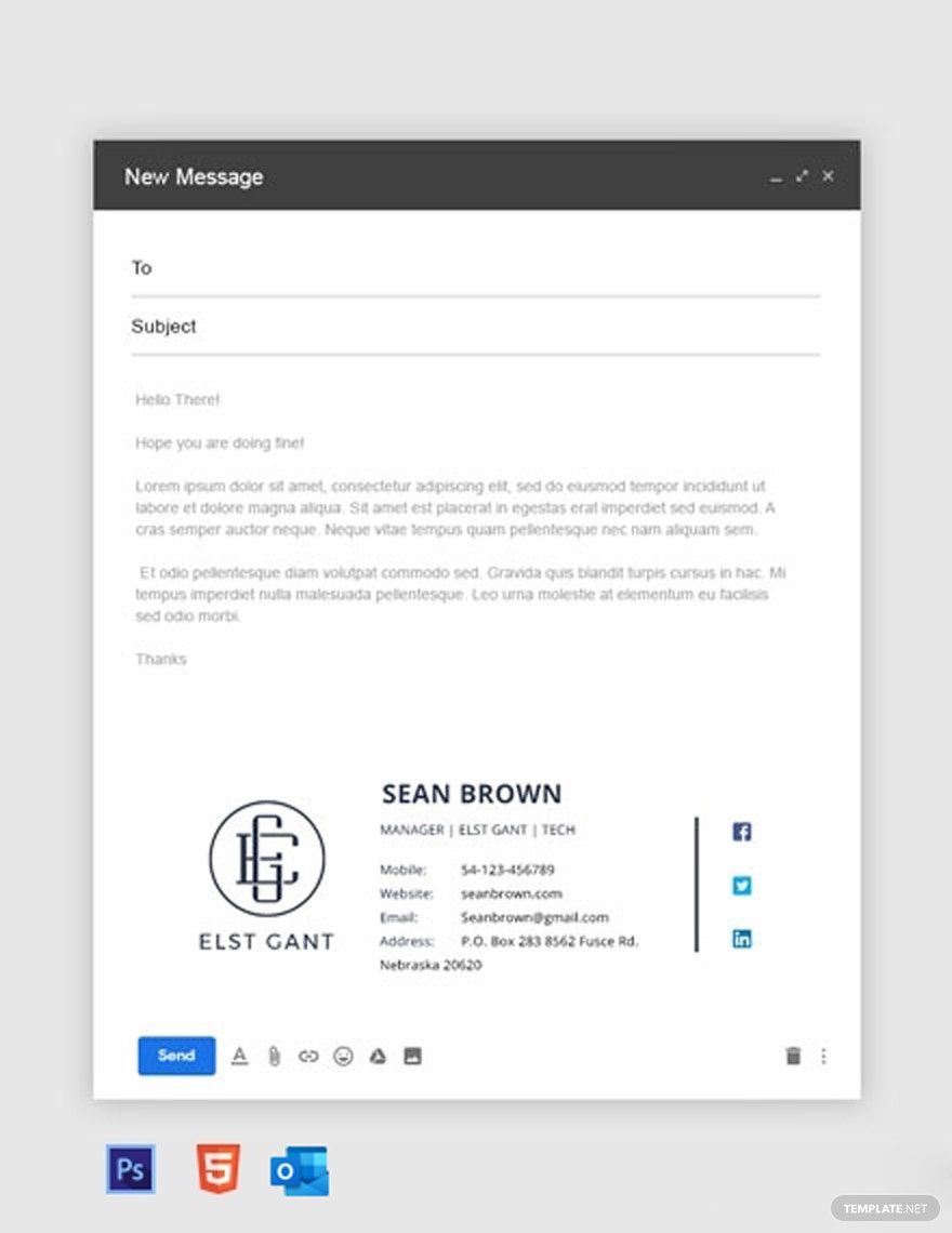 Company Manager Email Signature Template