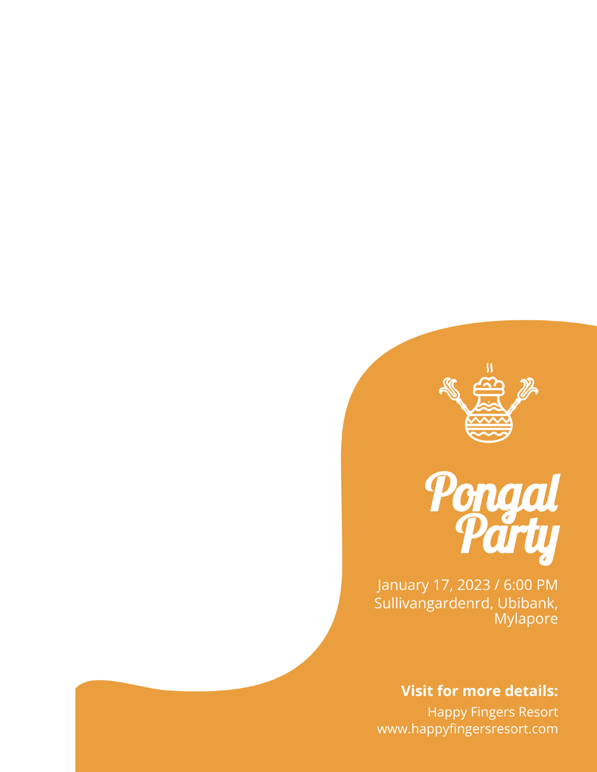 Pongal Party Flyer Template - Edit Online & Download