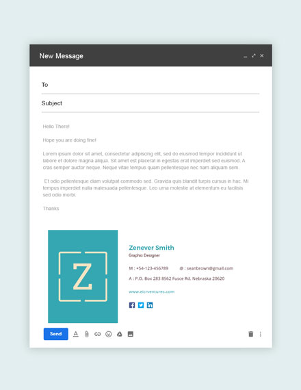 Free Creative Graphic Designer Email Signature Template: Download 63 ...