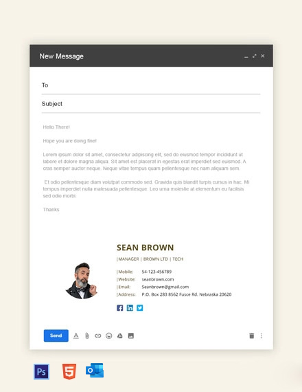 Download 92 Free Email Signature Templates Psd Html5 Template Net