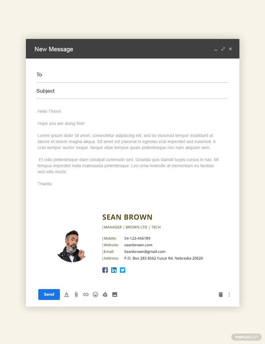 Manager Email Signature Template
