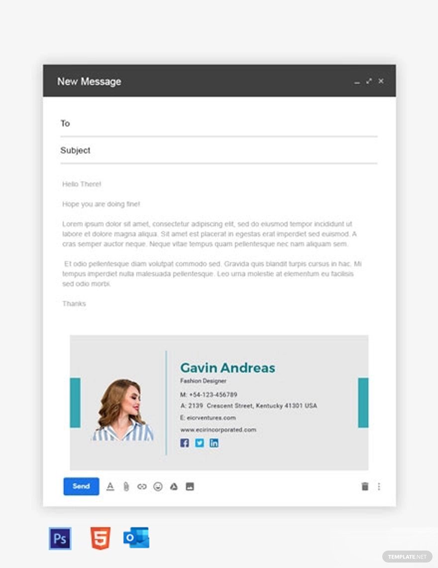 Simple Email Signature PSD Templates Design Free Download 