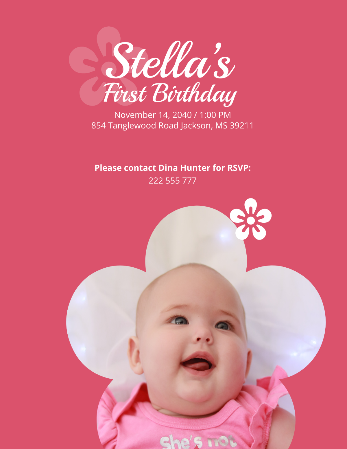 Free First Birthday Flyer Template