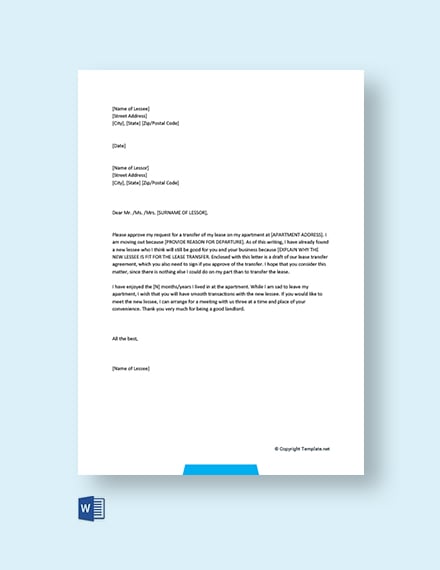 FREE Letter Of Transfer Of Ownership Of Business Template - Word