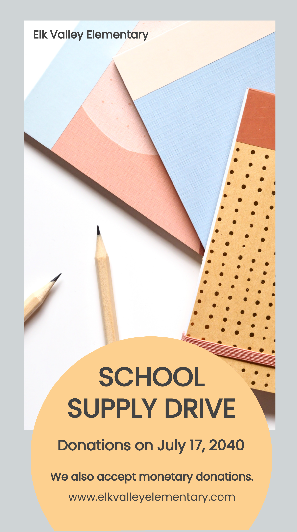 School Supply Drive Whatsapp Post Template