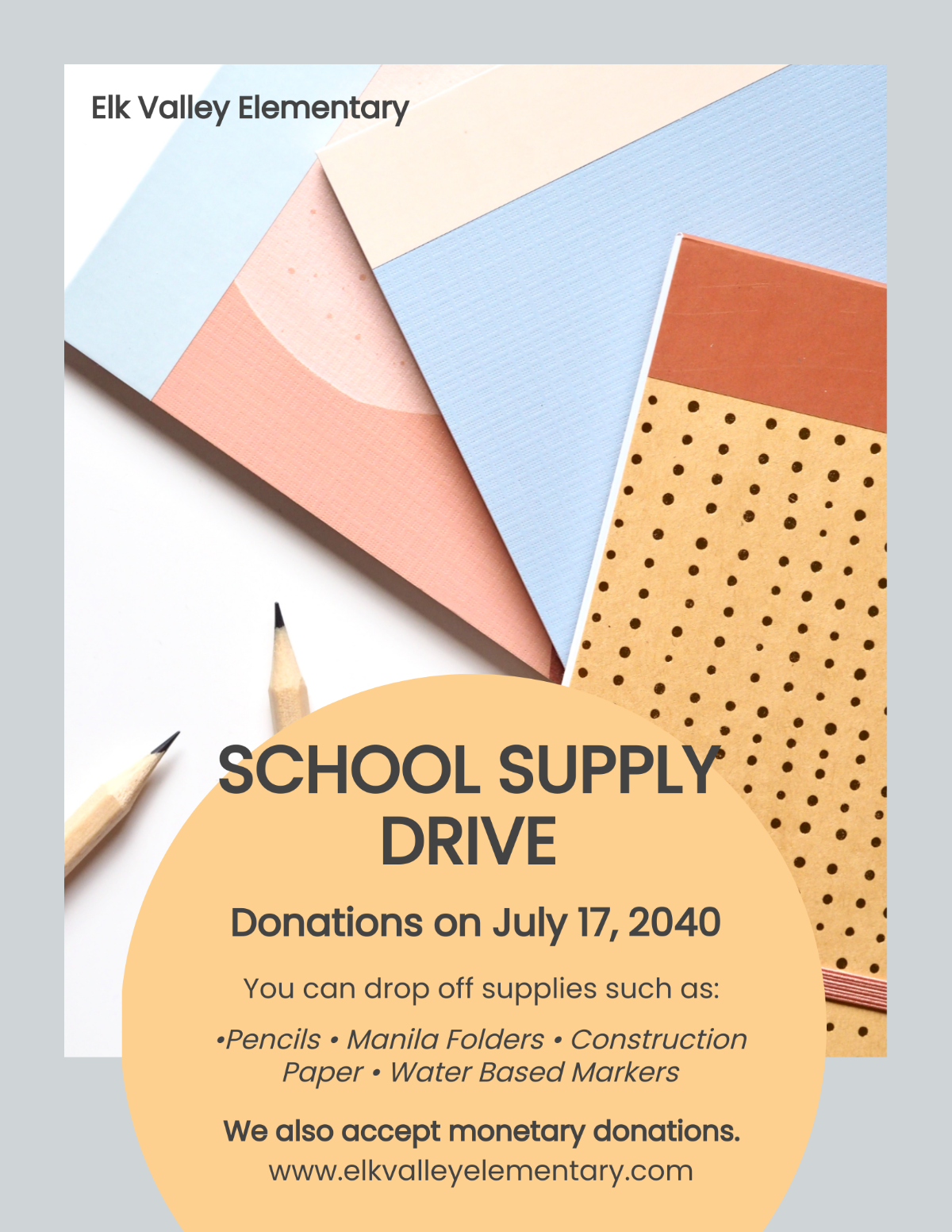 Free School Supply Drive Flyer Template