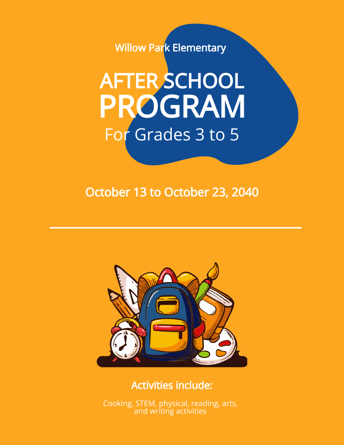 After School Program Flyer Templlate Template - Edit Online & Download