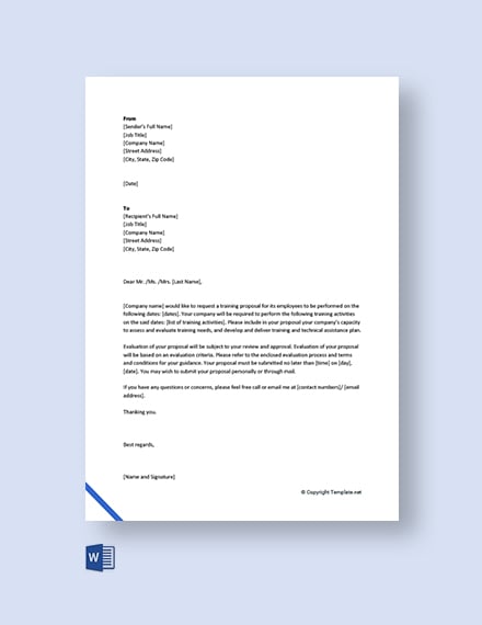 Free Training Proposal Request Letter Template Word Template Net
