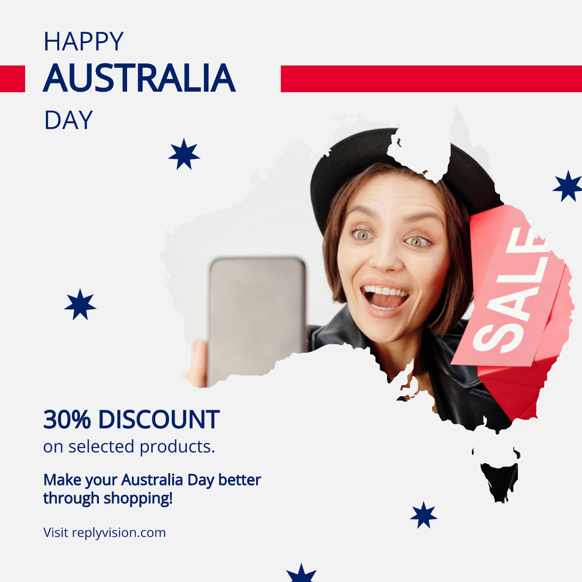 Free Happy Australia Day Instagram Post Template