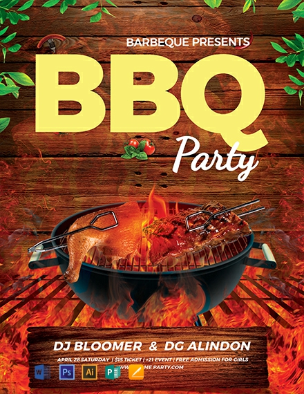 FREE BBQ Flyer Word Template Download Template