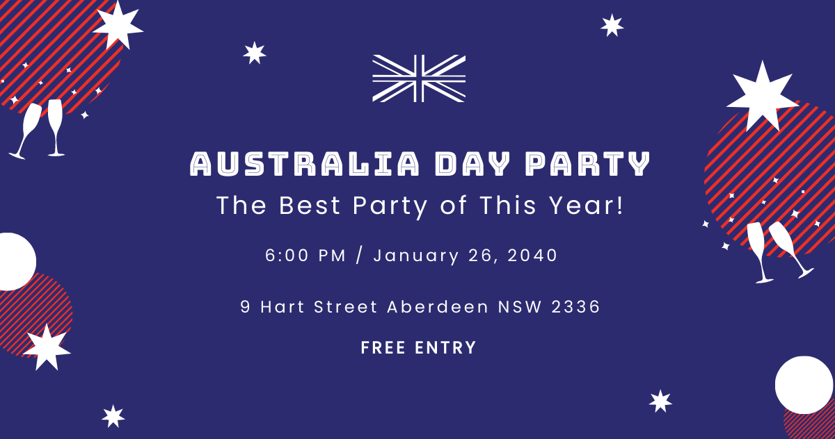 Australia Day Party Facebook Post Template