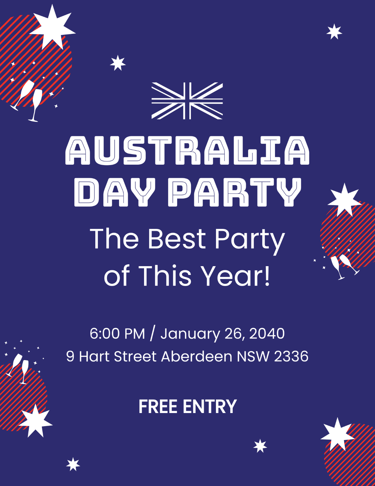 Free Australia Day Party Flyer Template
