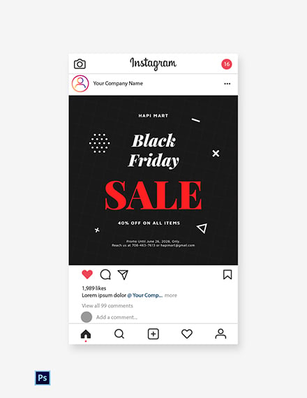 Free Black Friday Sale Instagram Post Template