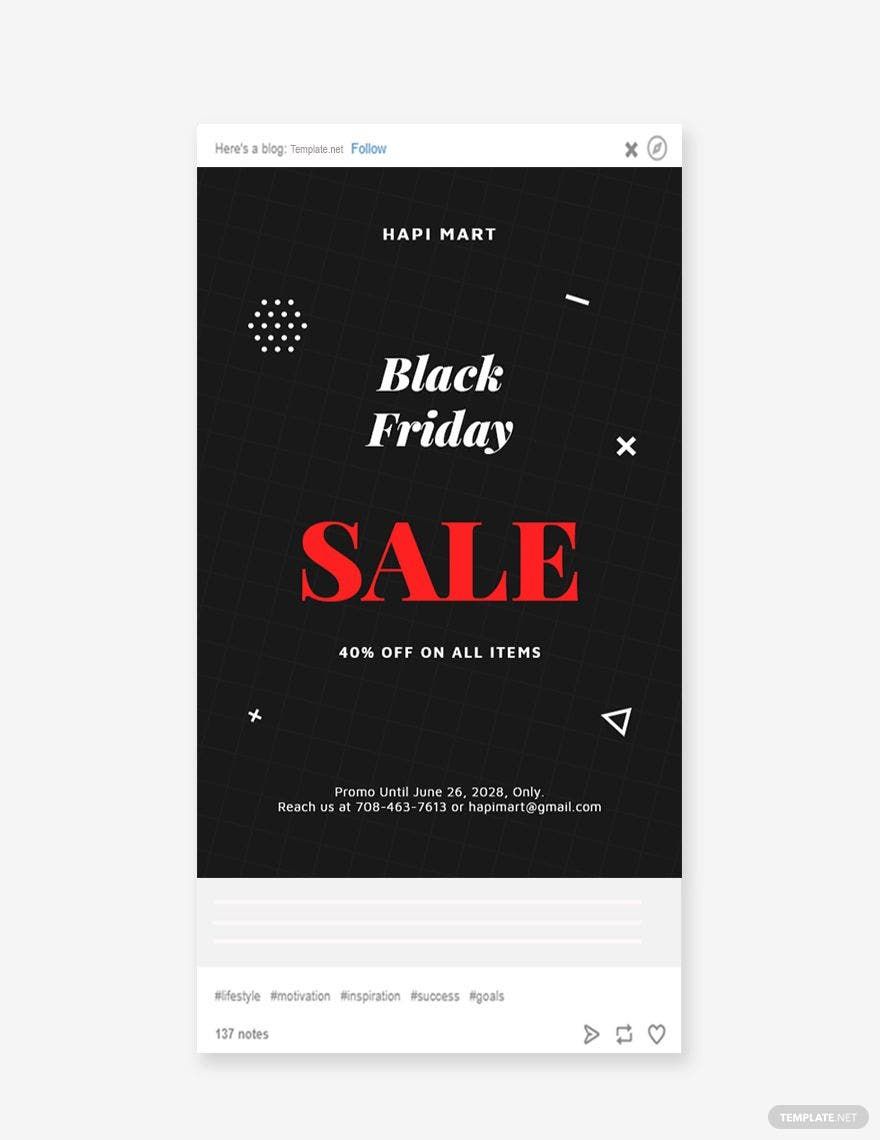Black Friday Sale Tumblr Post Template