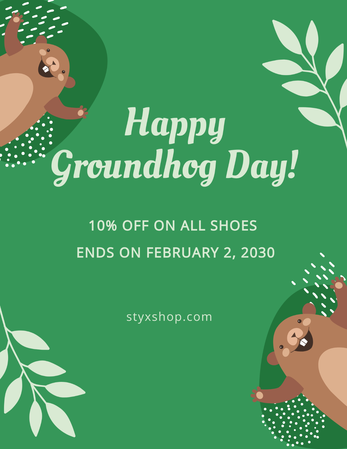 Happy Groundhog Day Flyer Template