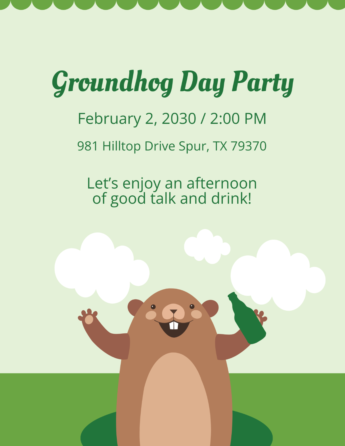 Groundhog Day Party Flyer