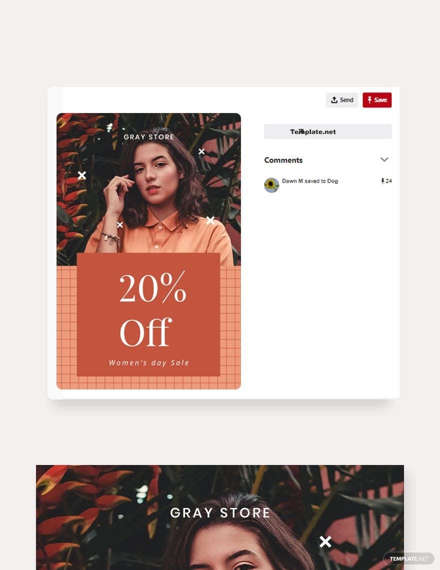 Creative Holiday Sale Pinterest Pin Template in PSD