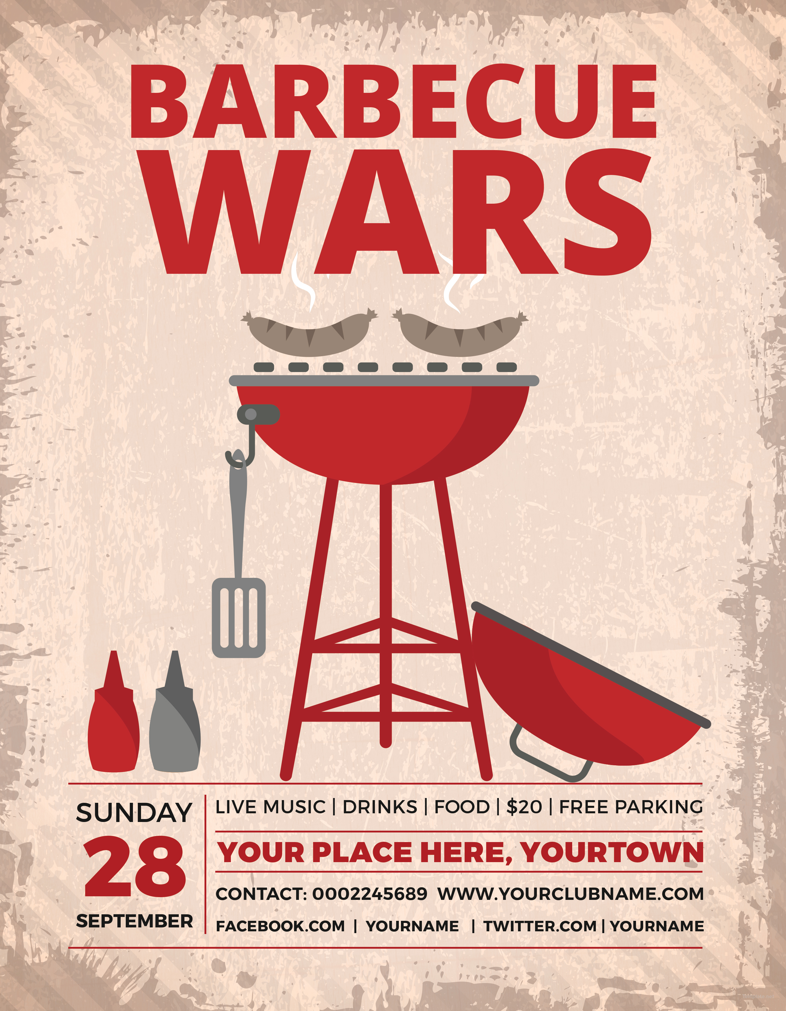 Free BBQ Wars Flyer Template in Adobe Photoshop, Illustrator, Microsoft