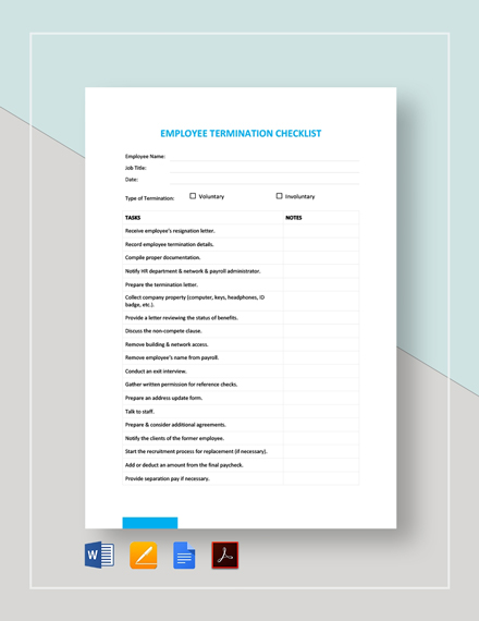 Employee Termination Acknowledgement Letter Template [free Pdf] - Word 