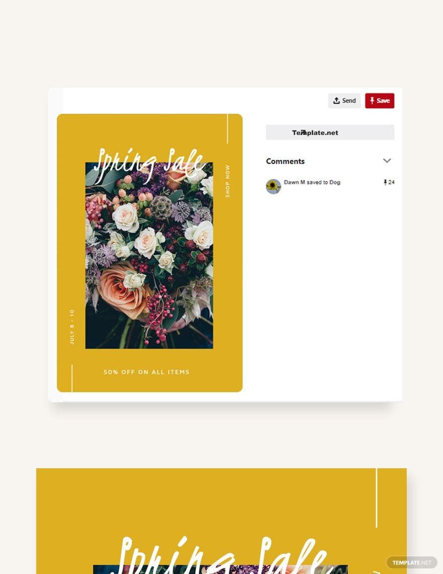 Spring Sale Pinterest Pin Template in PSD
