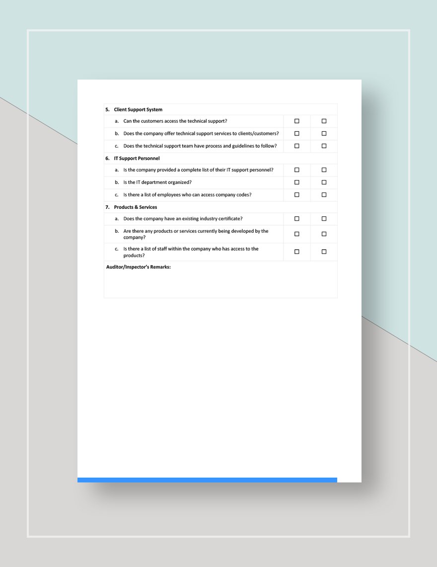 IT Due Diligence Checklist Template